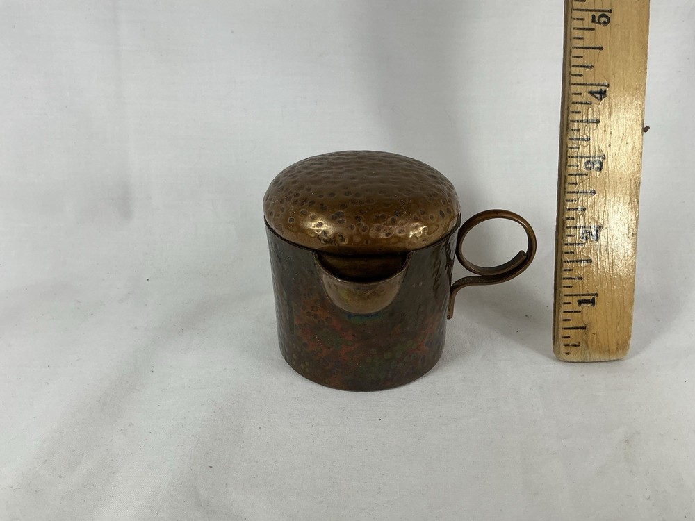 Vintage Hammered Brass Mug Creamer