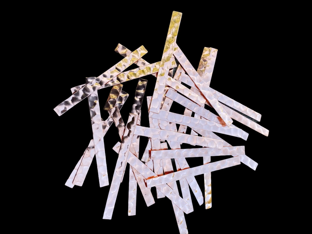 Thin Hammered Copper Ring Blank Strips, 3"x .25"
