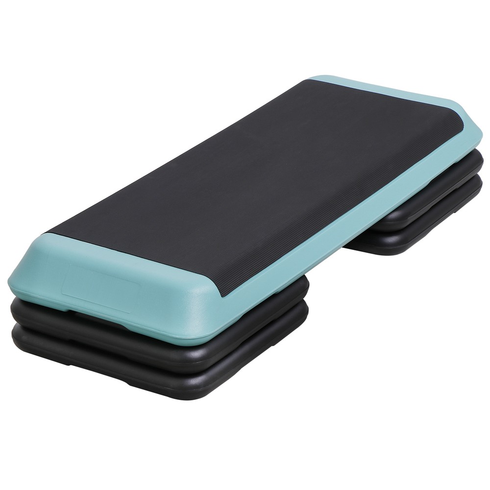 Adjustable Workout Aerobic Exercise Step Platform with 4 Risers Green