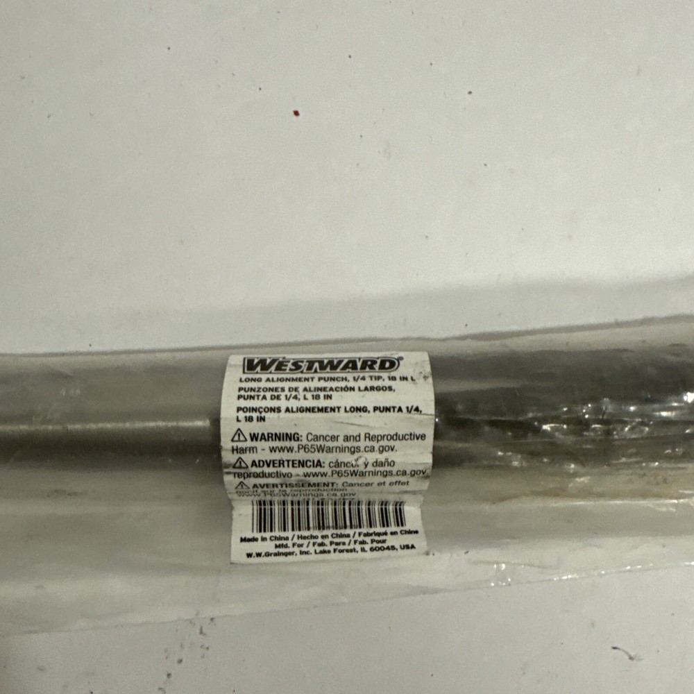 Westward 2Ajb7 Long Alignment Punch,1/4 Tip,18 In L