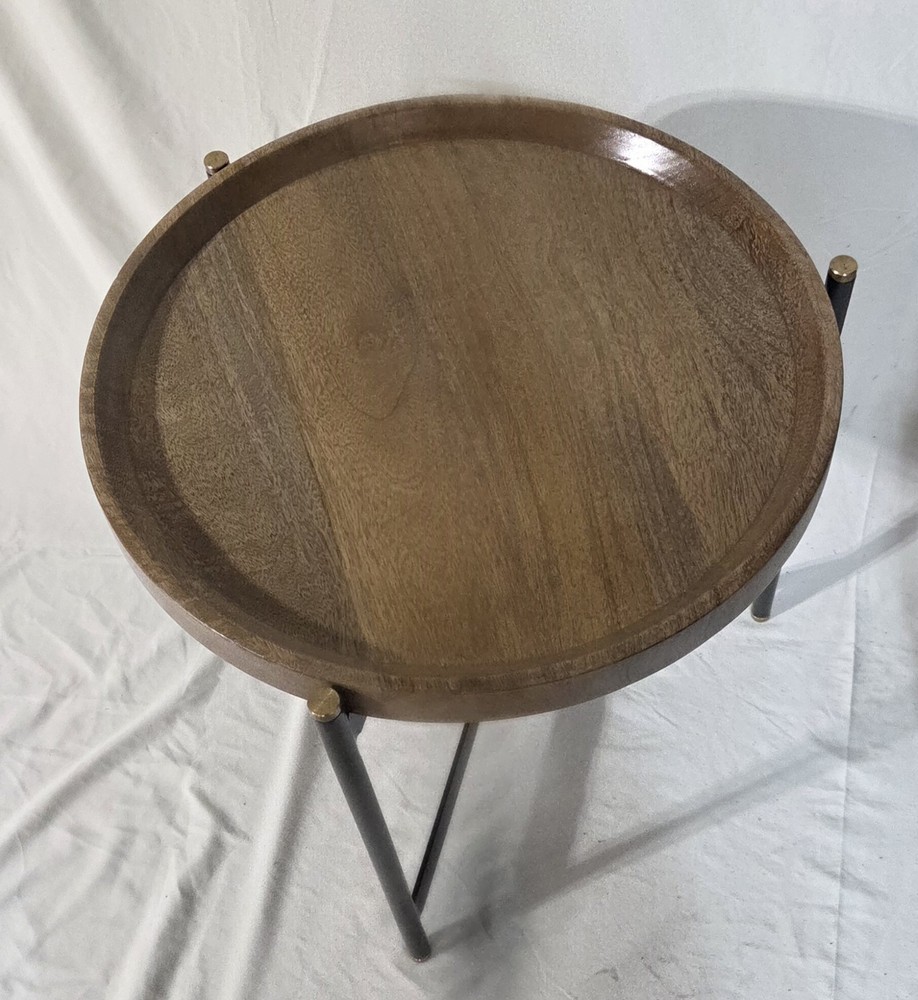 Poly & Bark Marquisa Mango Wood 20" Round Side Table