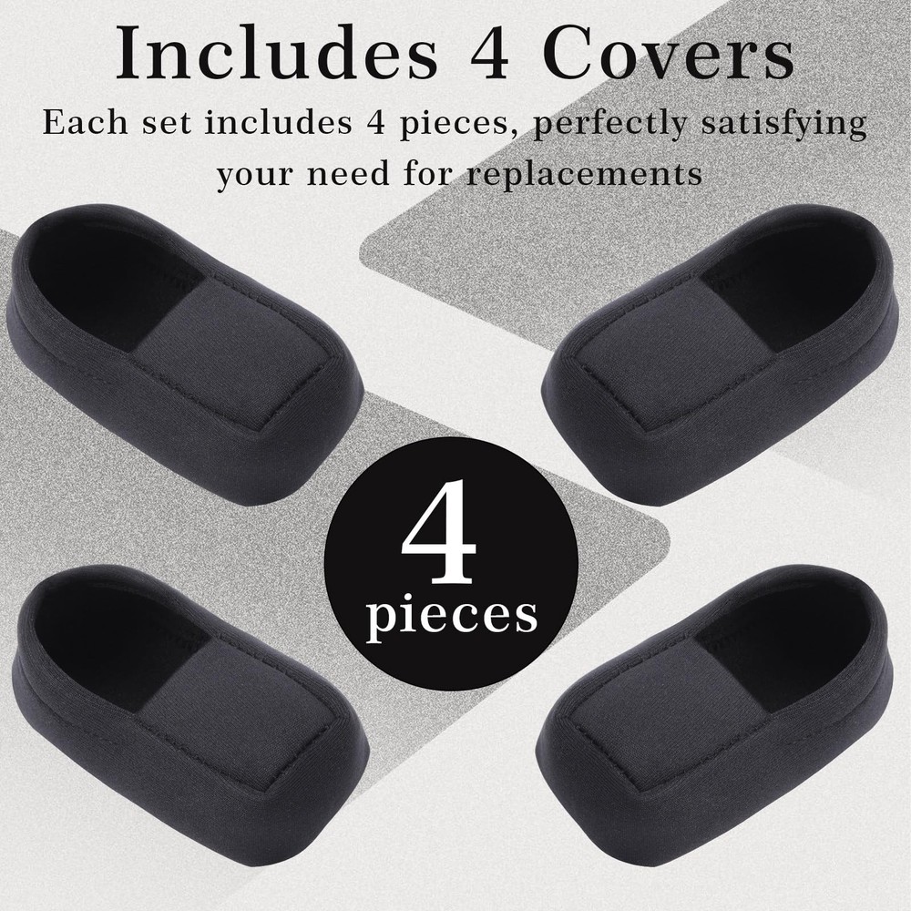 Threlaco 4 Pcs Walker Ski Glide Covers Sock Universal Black