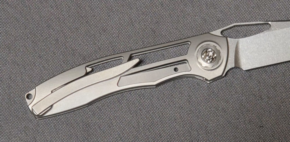 Eutsler Custom Knives DUK - Skeletonized Ti, Windowed CPM-154 Blade, Insert Lock