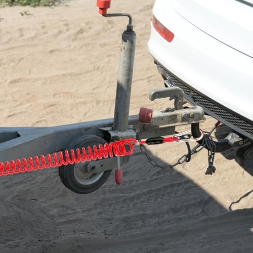 Trailer Brake Away Cable, 6ft High Rebound Spring Breakaway Coiled Cable Strap