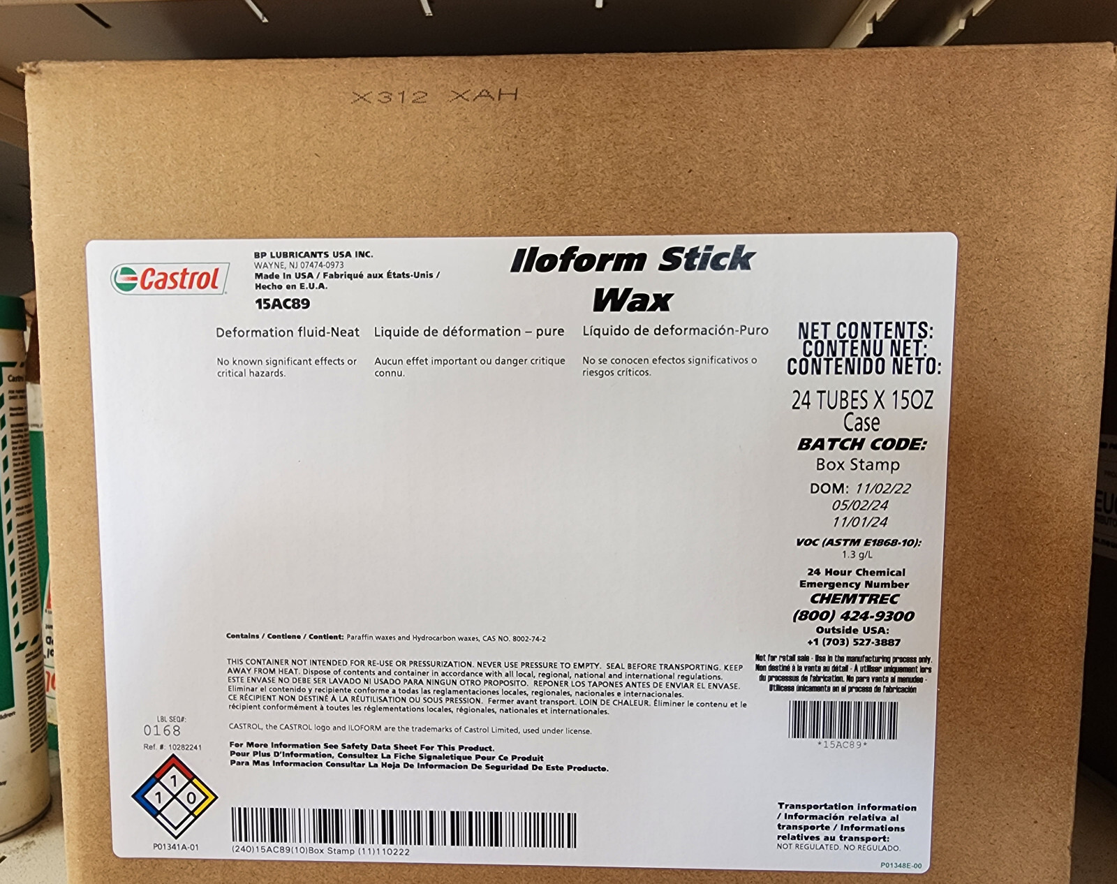 Case of Castrol Iloform™ Stick Wax, Multi-Purpose Cutting & Drawing Lubricant