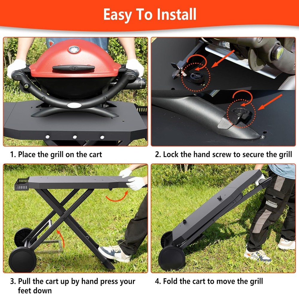 Weber Q Grill Cart Foldable Portable Stand Q2000
