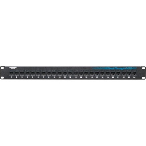 Black Box CAT6 Feed-Through Patch Panel - Unshielded, 24-Port (jpm818a)