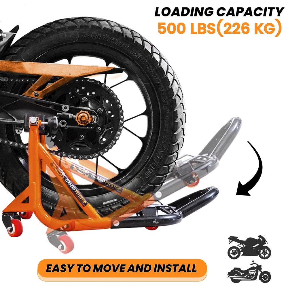 Universal Adjustable Rear Paddock Stand for Motorcycle with Swingarm Rest 360...