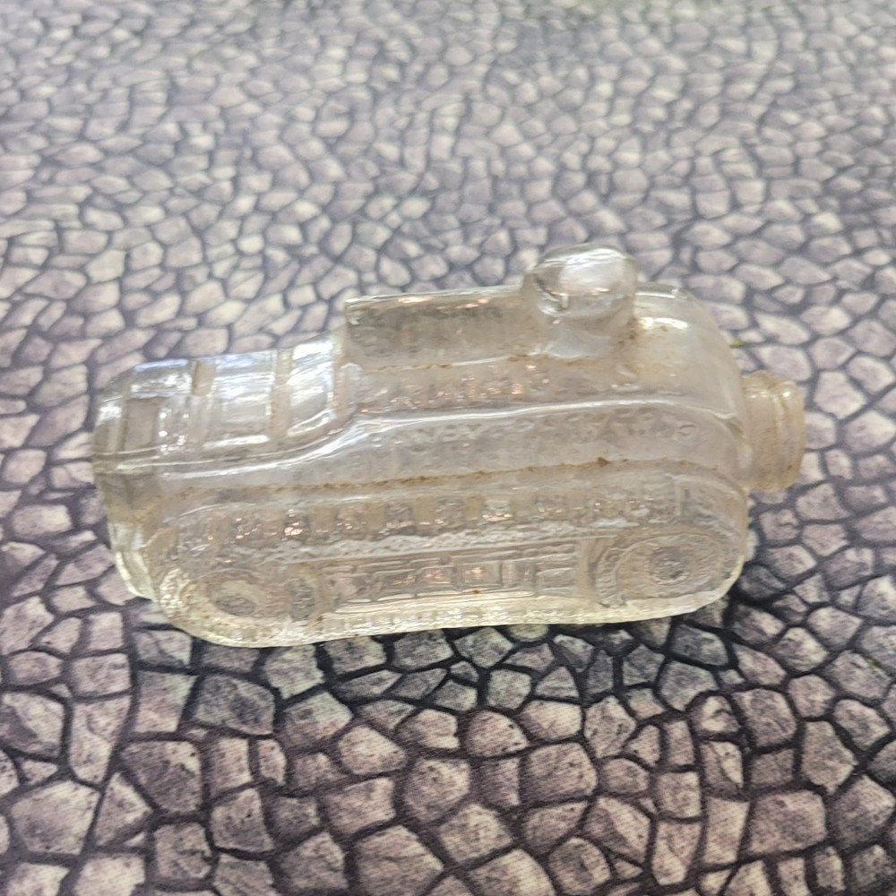 Vintage Tank-Shaped Candy Jar.