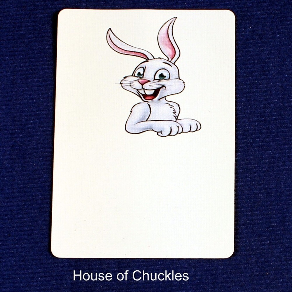 Rabbit, Bicycle Printed Gaff Card, Blue