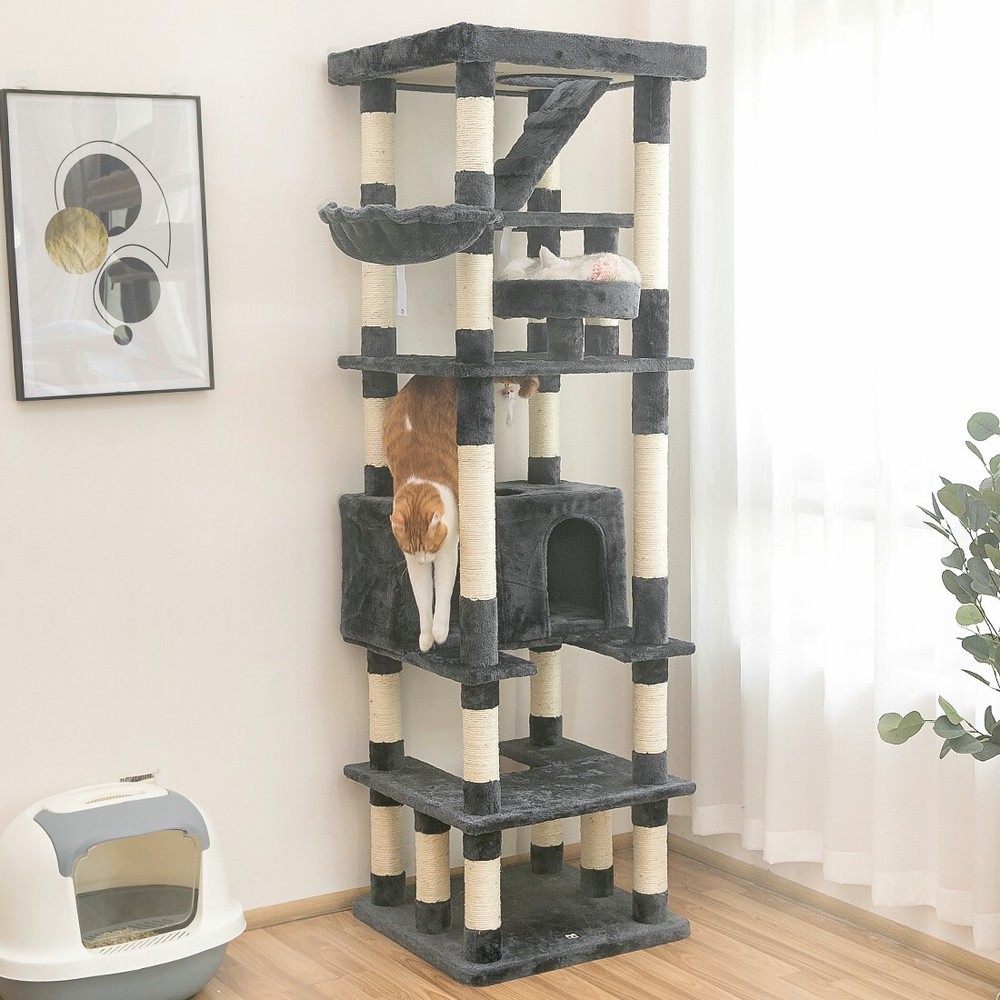 74.8'' Extra large Cat Tree Cat Tower Activity Center with Scratching Post Condo