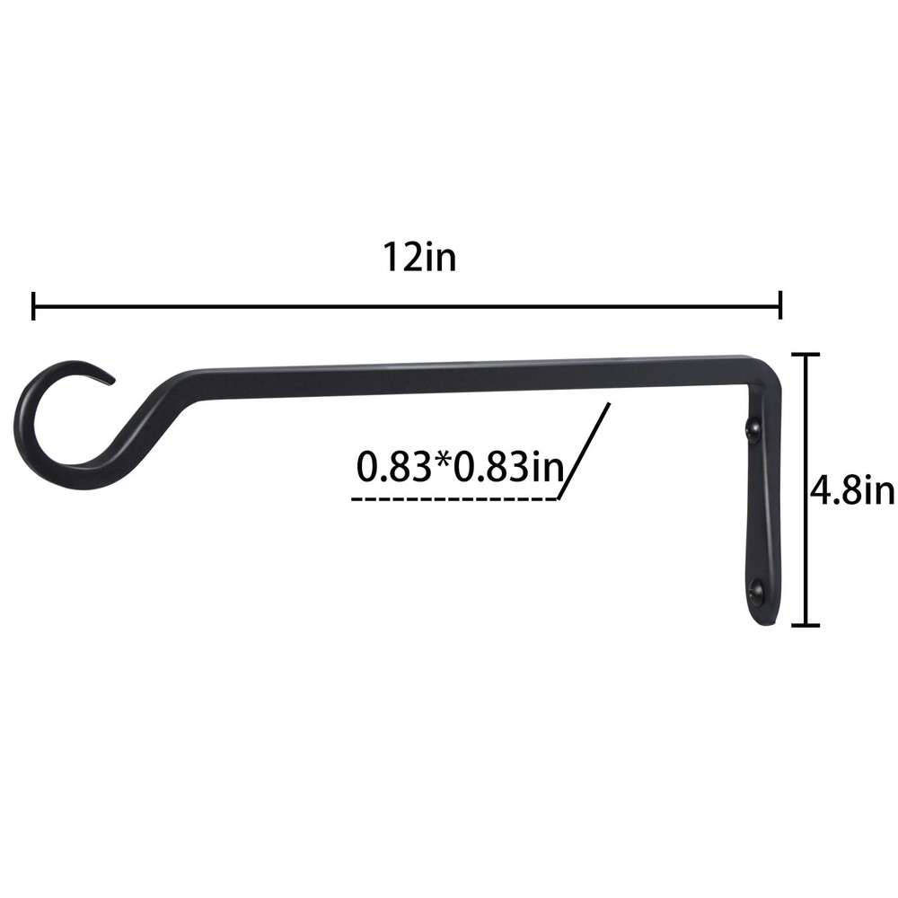 2 Pack Premium Forged Wall Hook, Sturdy Hanging Plant Bracket, Elegant Hook for