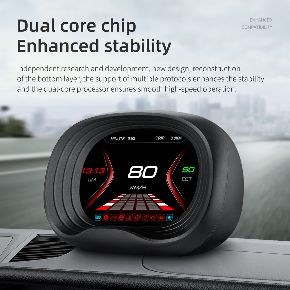 Digital OBDII Speedometer Car With OBD Interface Speed Volt JXPJ