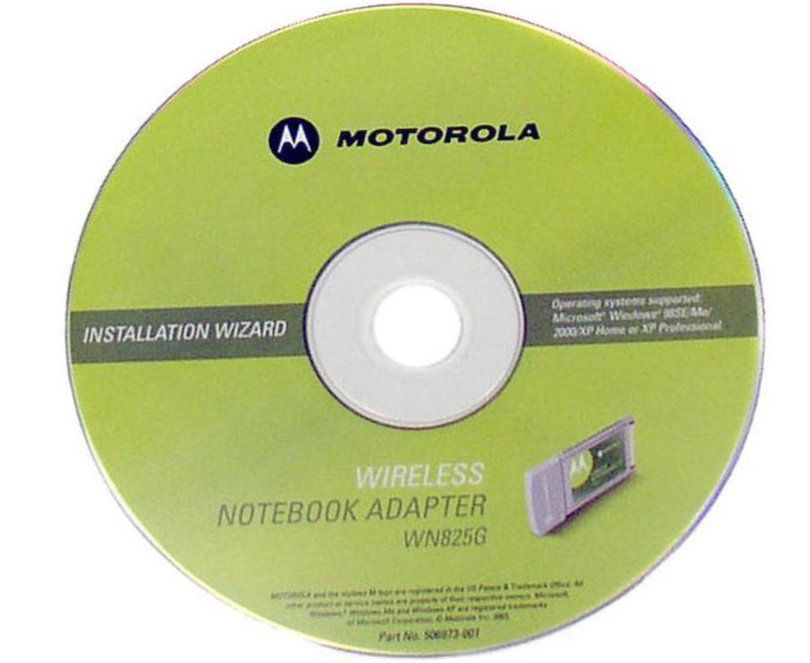 Software Driver CD-ROM Motorola 802.11G Wireless Notebook Adapter WN825G (2003)