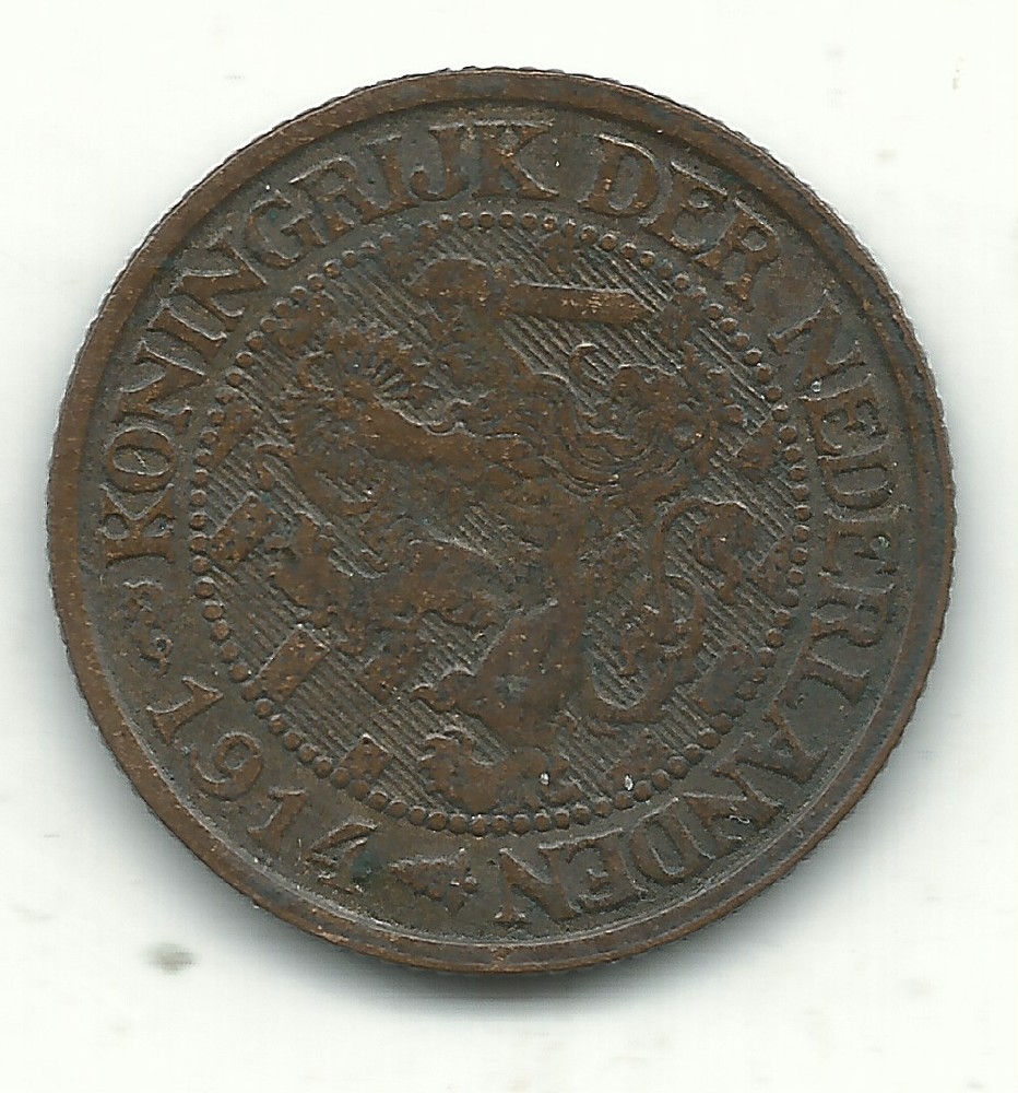 A HIGHER GRADE 1914 NETHERLANDS 1 ONE CENT-NOV196