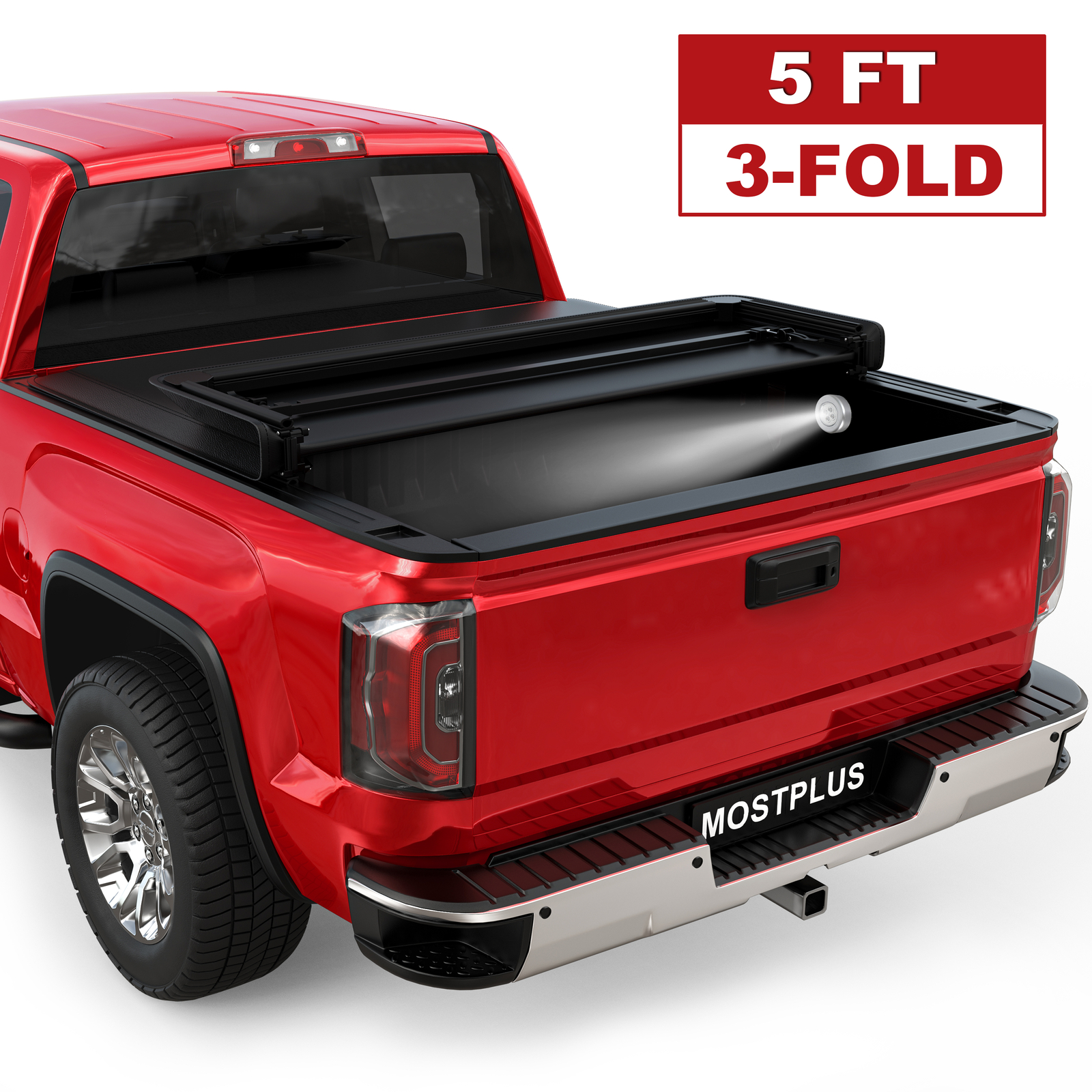 Tri-Fold 5FT Truck Bed Tonneau Cover For 2015-2024 Chevy Colorado GMC Canyon
