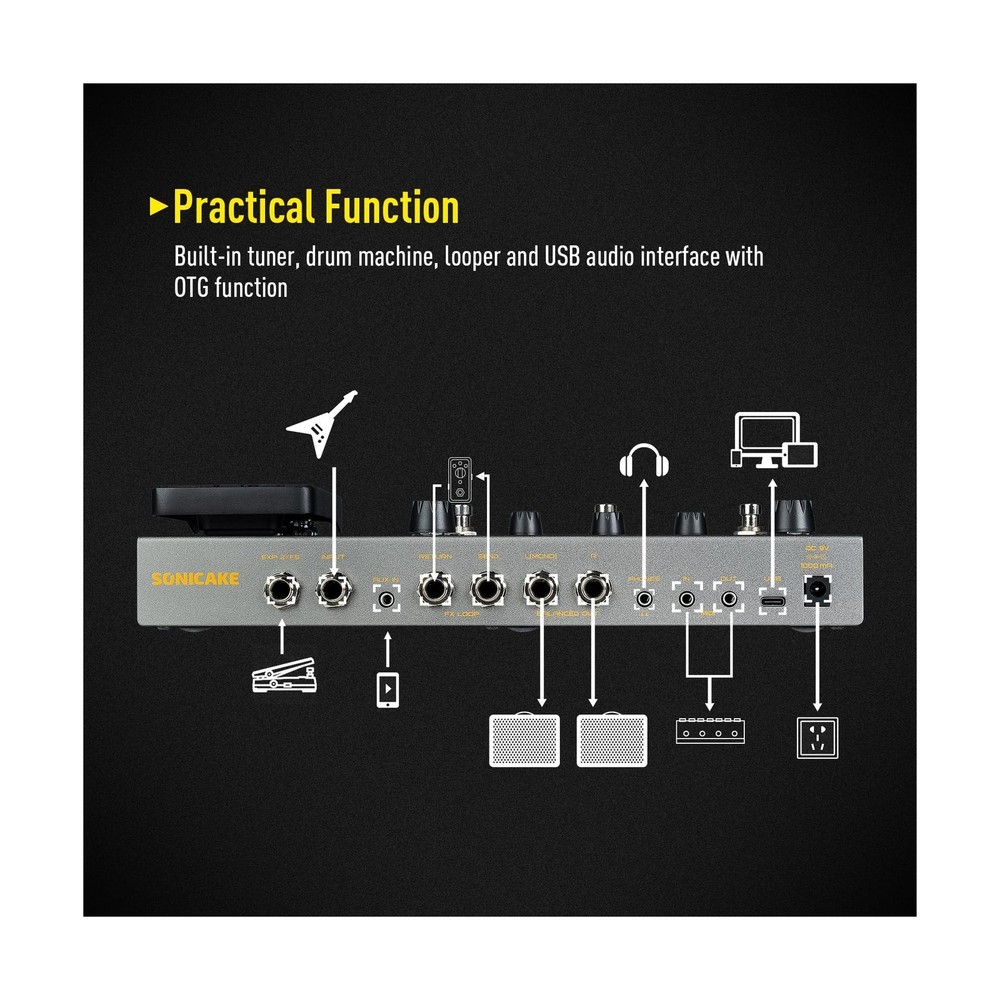 SONICAKE Matribox II - Multi Effects Processor with Expression Pedal, 200+ Bu...