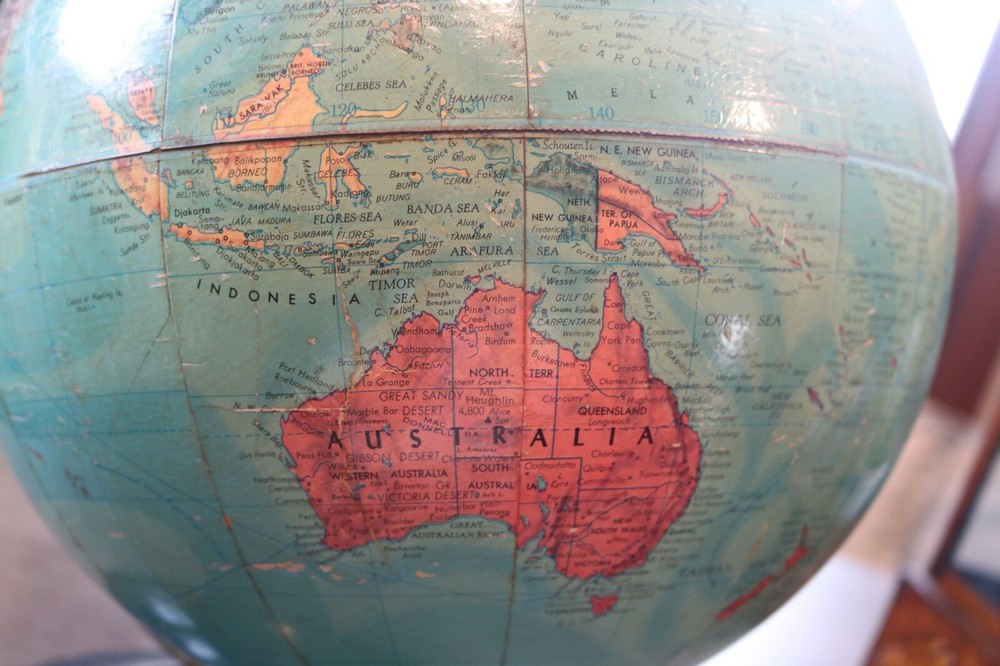 VINTAGE REPLOGLE THREE-D GLOBE 12-INCH