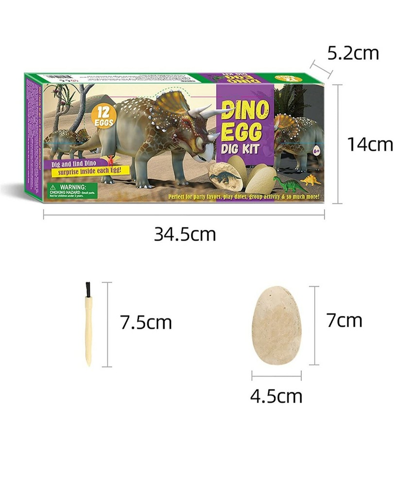 Dino Eggs Dig Kit Break Open 12 PieceFossil Science Toy Easter Gift Sealed New