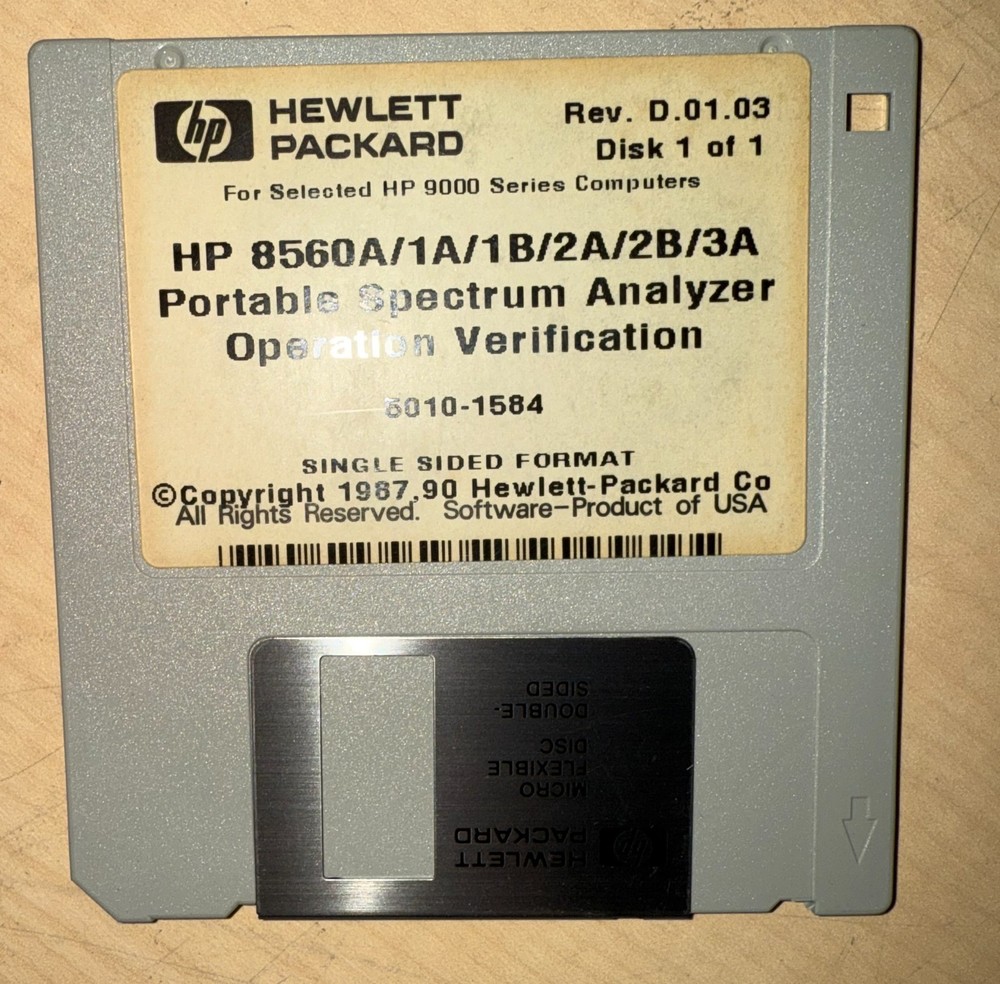 HP 8560A/1A/1B/2A/2B/3A Portable Spectrum Analyzer Operation Verification #B2