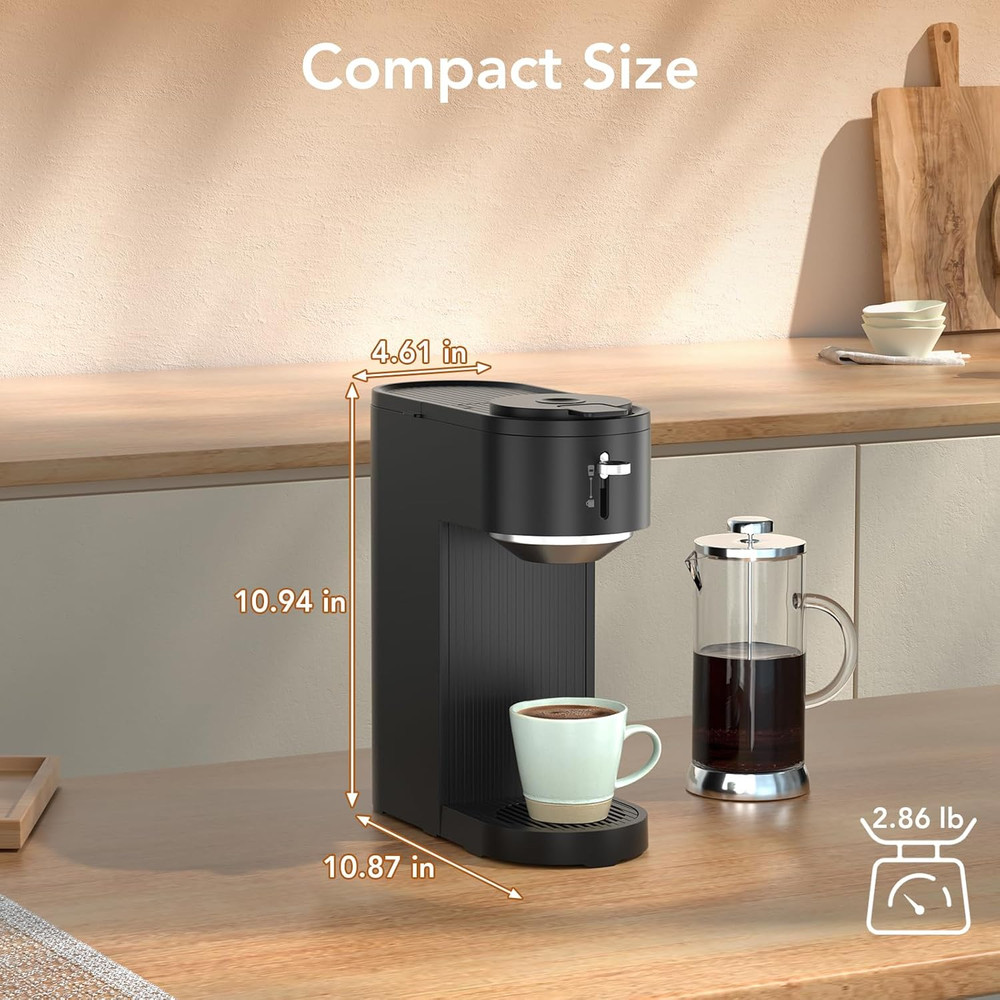 Single Serve Coffee Maker – Brew with Coffee Pods & Grounds, Compatible with Kcu