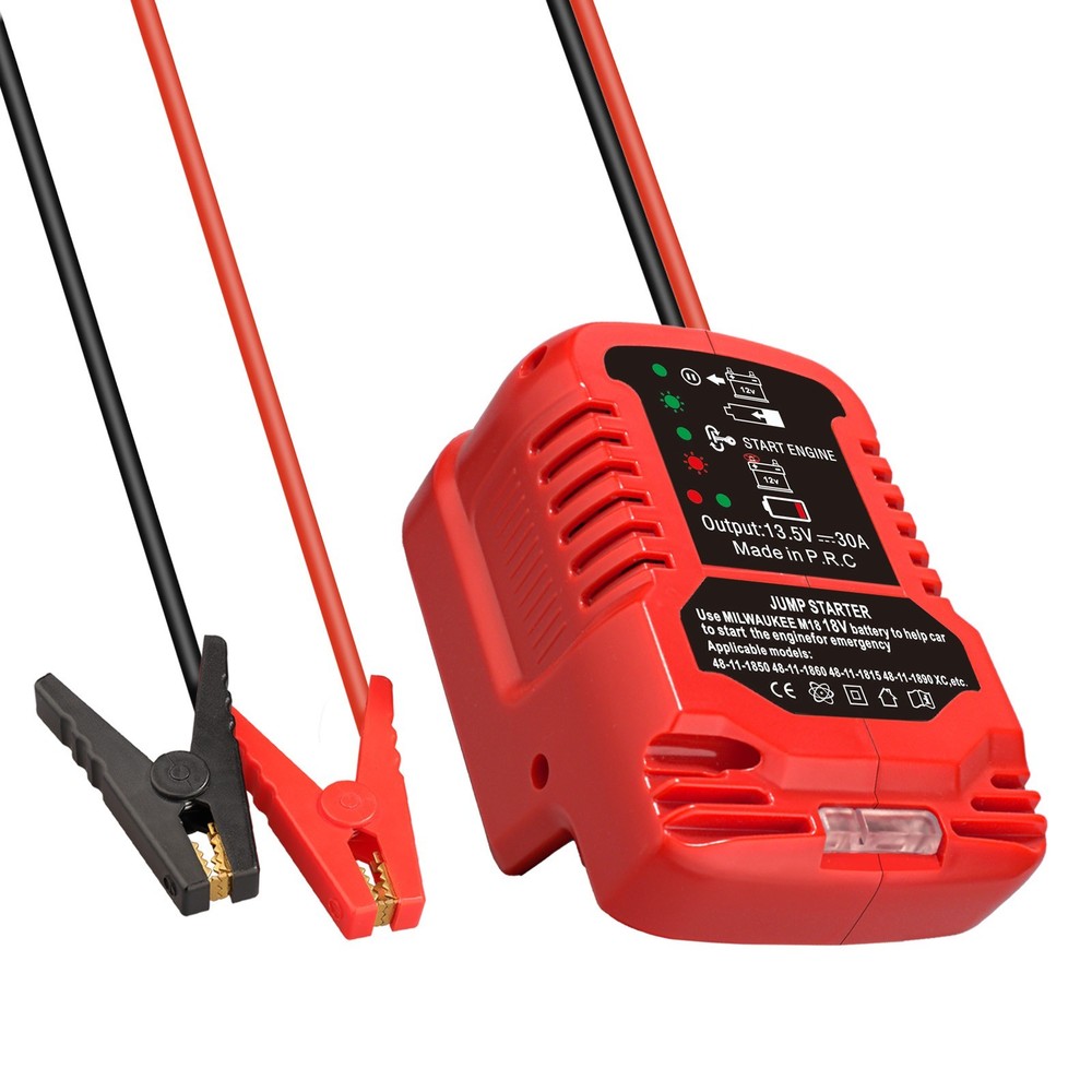 Vehicle Engine Jump Starter LED Indicator Compatible with Milwaukee M18 Battery