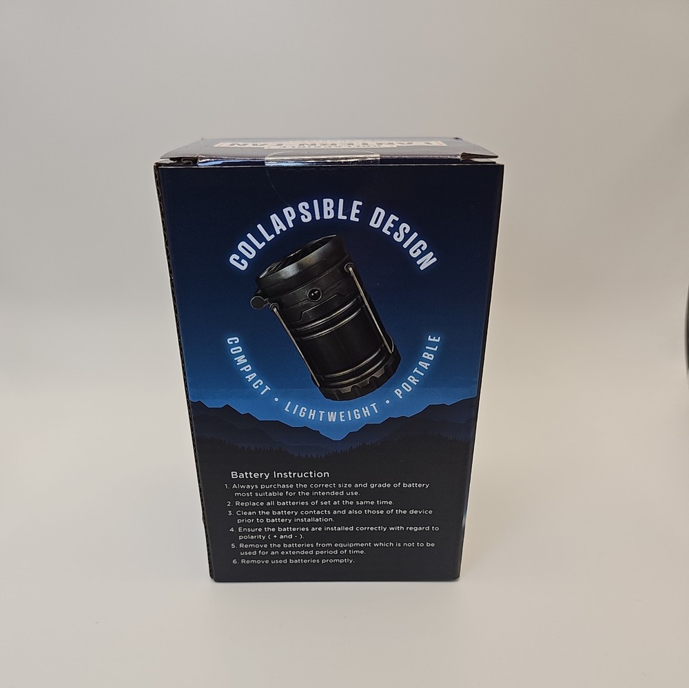COLLAPSIBLE LANTERN-FAN *LED LIGHT 2-IN-1 COMBINATION With Handle (Open Box)