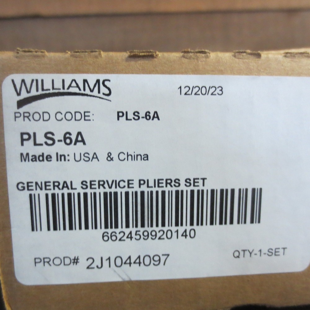 Williams General Service Pliers Set 5 Pcs- PLS-6A