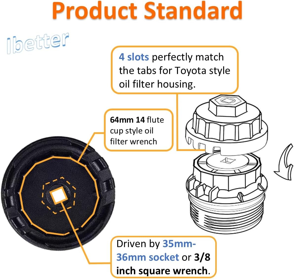 Heavy Duty Oil Filter Wrench for Toyota,Lexus,RAV4,Camry,Tundra,Highlander,Sienn