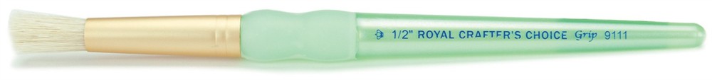 Crafter's Choice White Bristle Standard Stencil Brush-1/2" Width