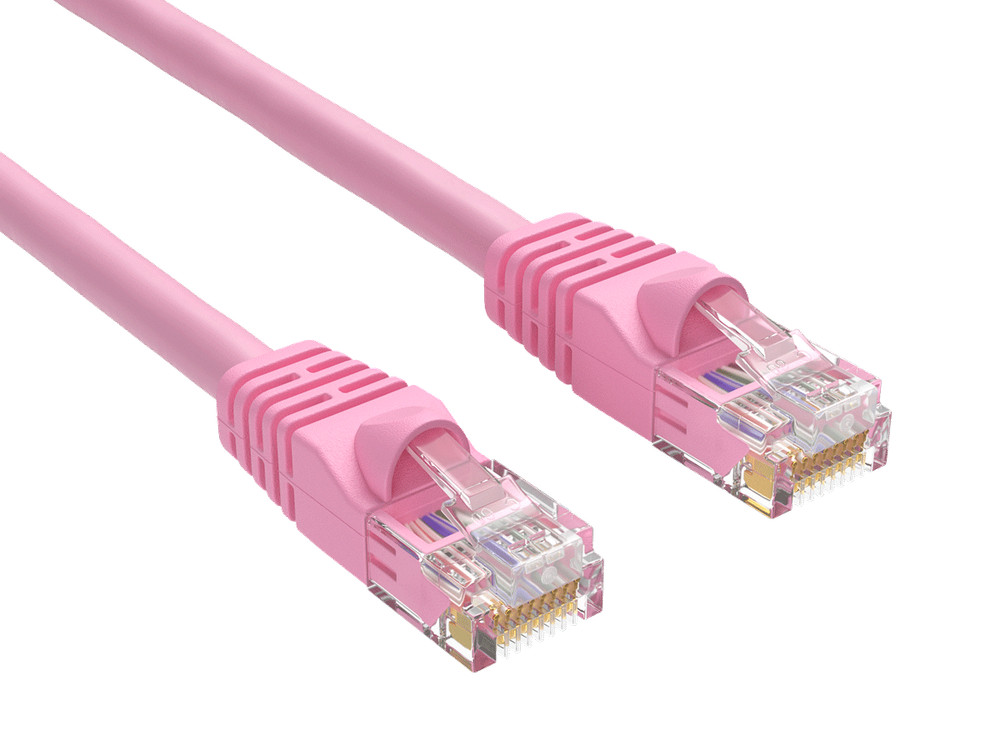14ft Cat6 UTP Ethernet Network Patch Cable Snagless 24AWG Bare Copper, Pink