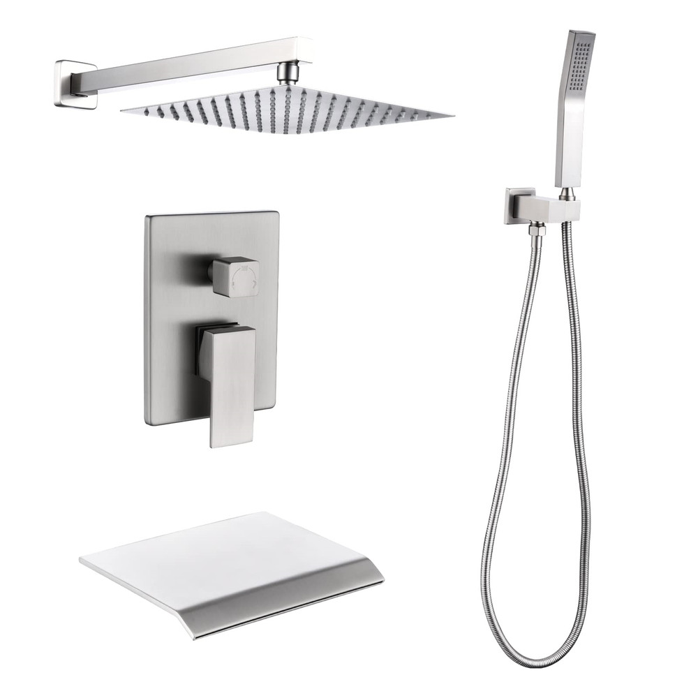10" Shower Faucet Set Wall Mounted Multi-Function Stainless Steel Shower Head
