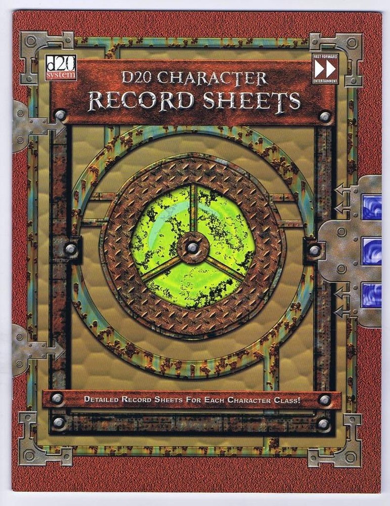 d20 Character Record Sheets (d20 System Accessory d20 2003 Fast Forward FAF2300)