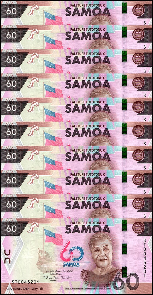 Samoa 60 Tala, 2023, P-46, UNC, Commemorative X 10 PCS