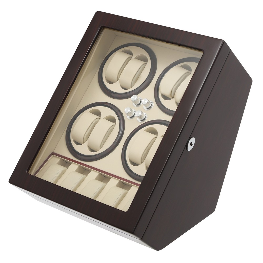 8+5 Automatic Watch Winder Box Watch Display Case Storage with LED Light 4 Modes
