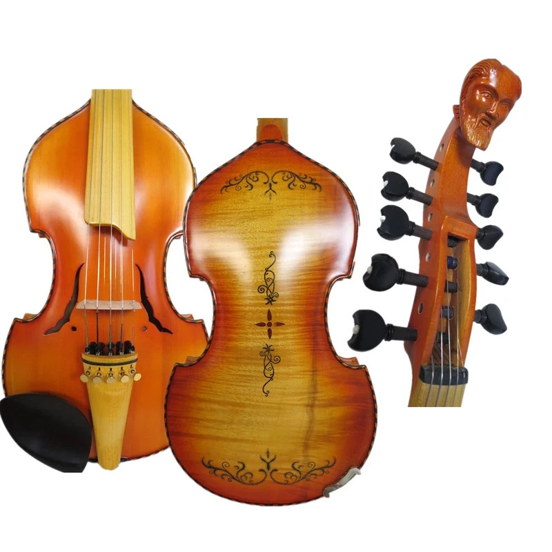 5×5 strings Viola d'Amore 14 inch, Carved old man scroll 10 strings Violin/Viola