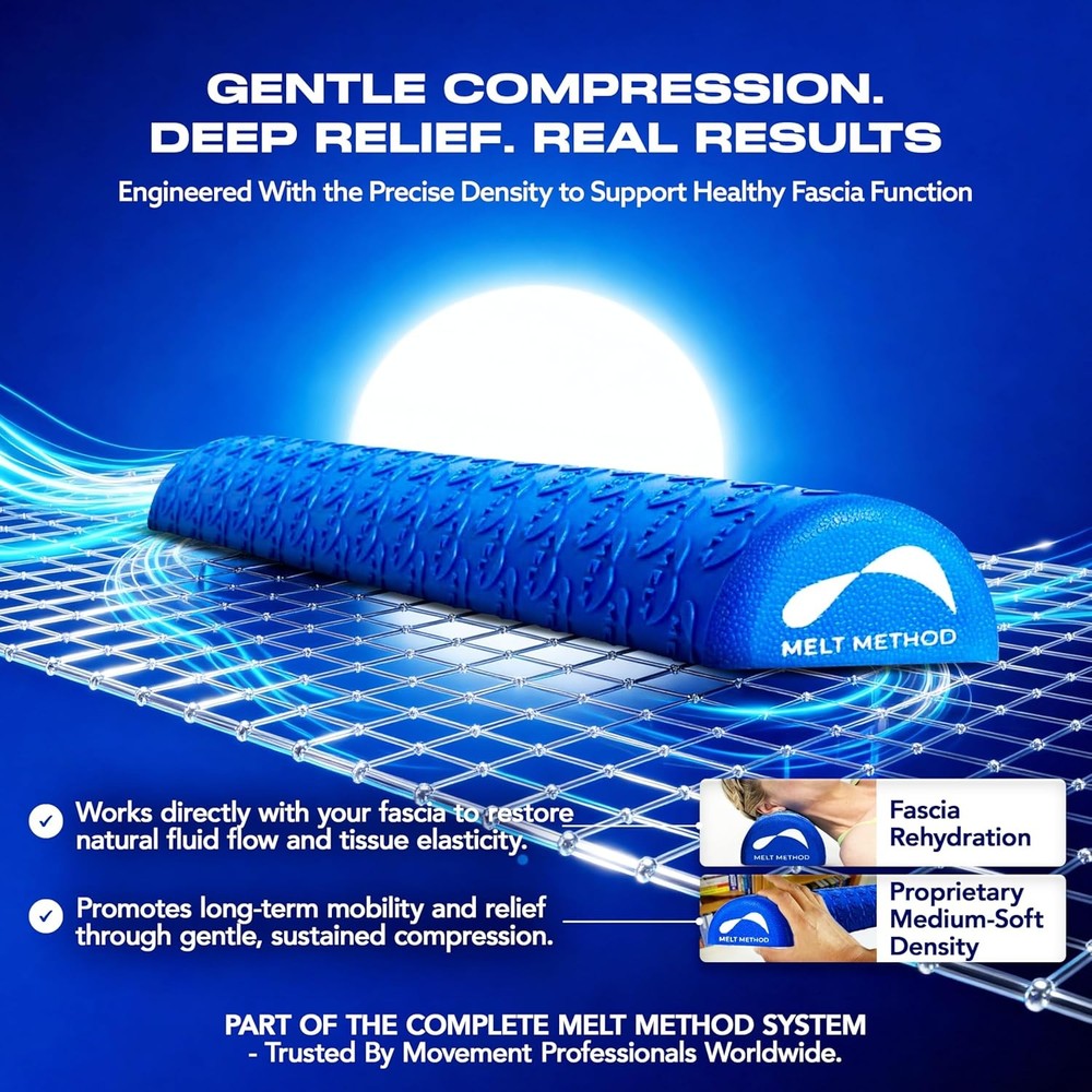 36 Inch Half Foam Roller for Back W/Fasciatherapy Technology - Low Density Soft