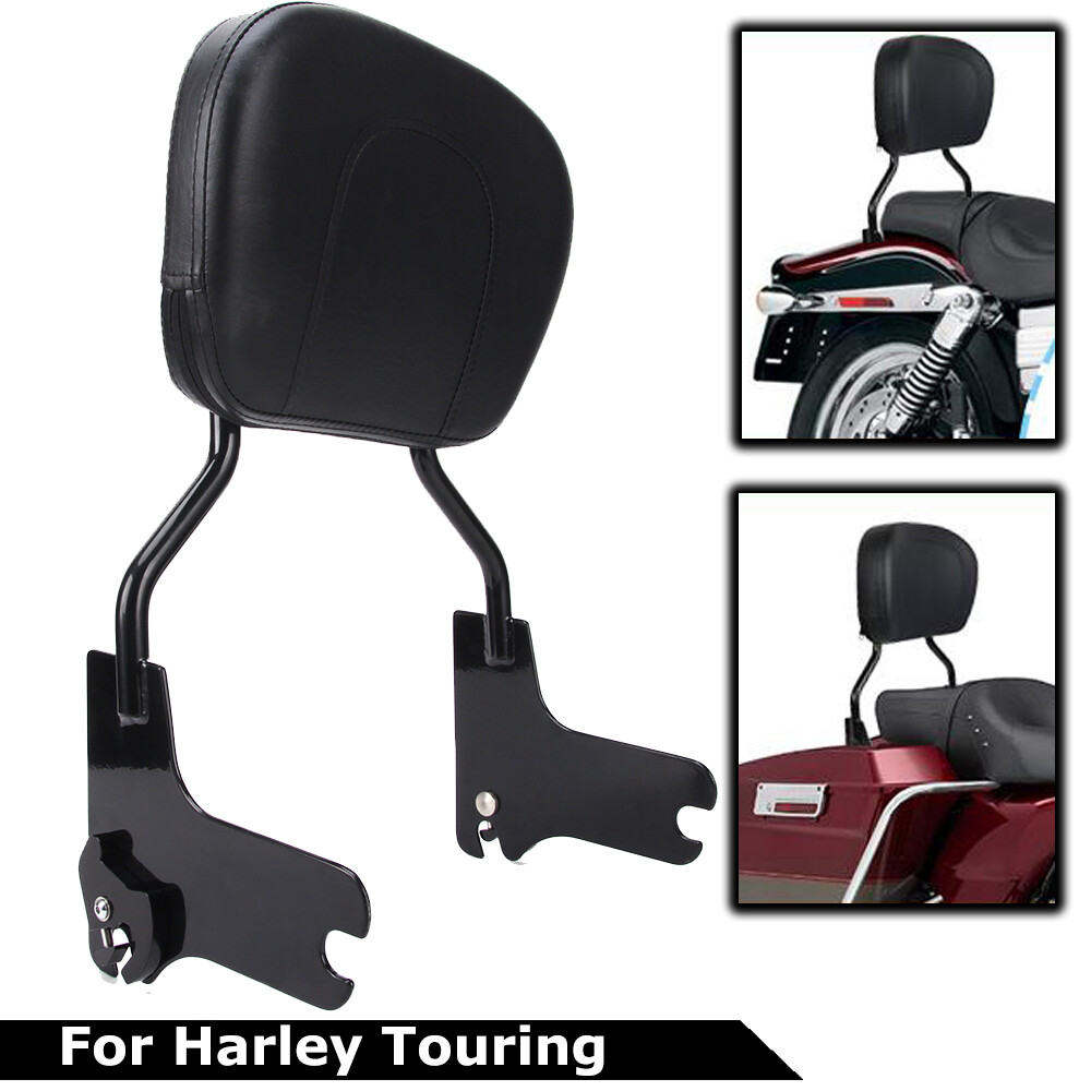 Quick Release Passenger Backrest Sissy Bar Black For Harley Electra Glide 97-08