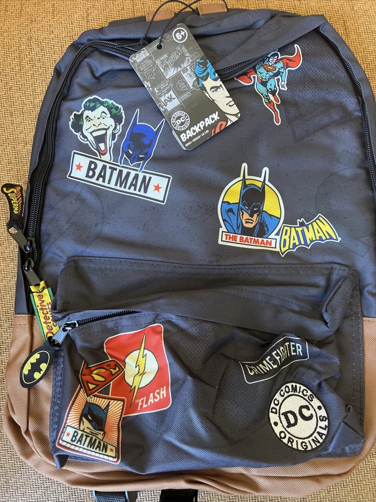 DC COMICS SUPERHERO BACKPACK BATMAN SUPERMAN DETECTIVE COMICS PALADONE