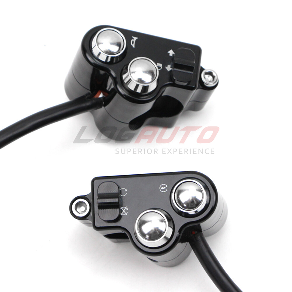 For Harley Universal 1'' Handlebar Control Switch Motorcycle Start Button Black