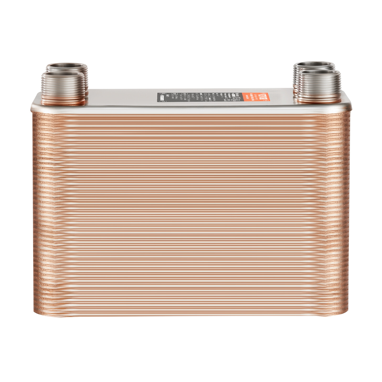 VEVOR 80 Plate Heat Exchanger 4*1-1/4" MNPT Ports 5"x 12" Brazed 316L St. Steel