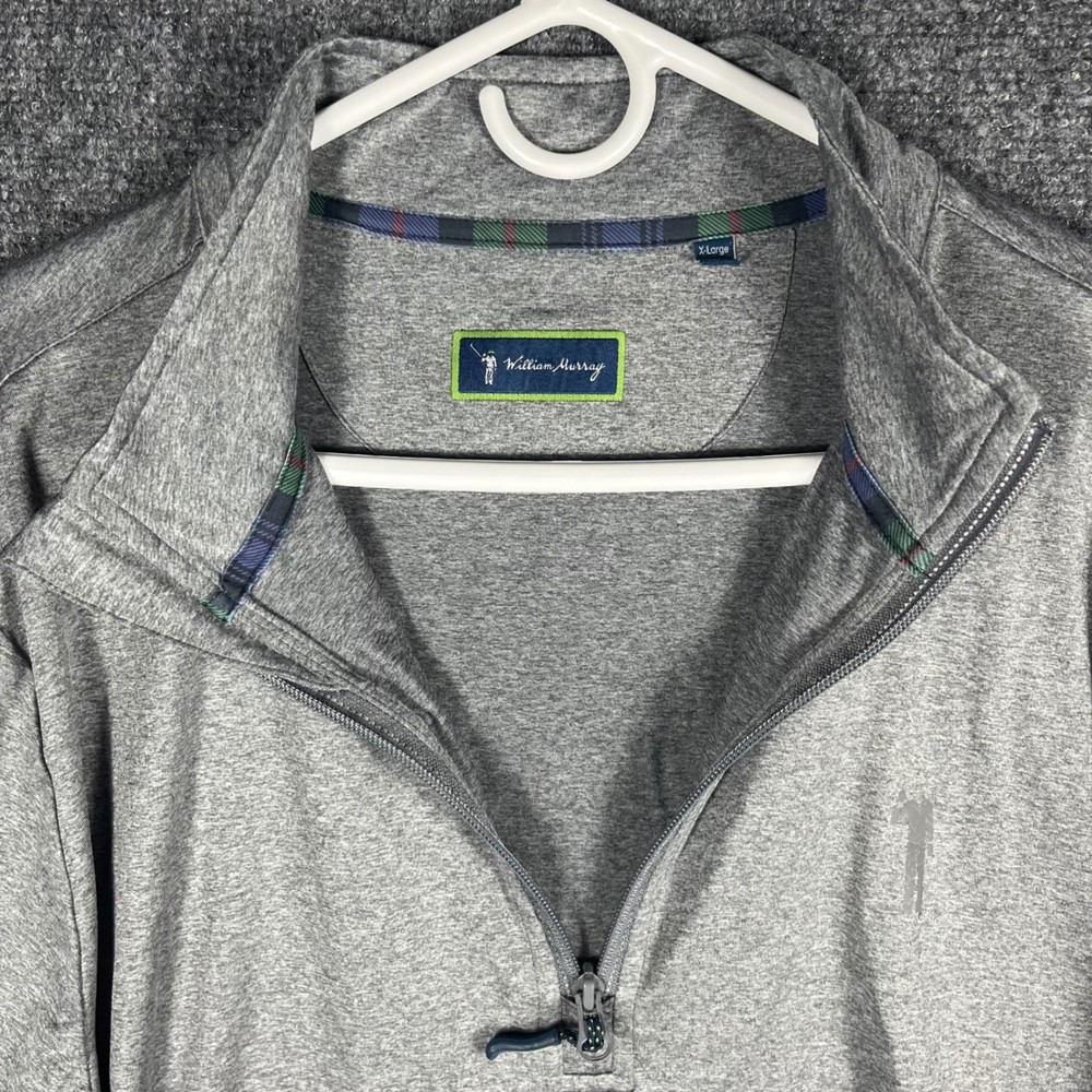 William Murray Quarter Zip Pullover Mens XL Grey Heathered Golf Performance Top