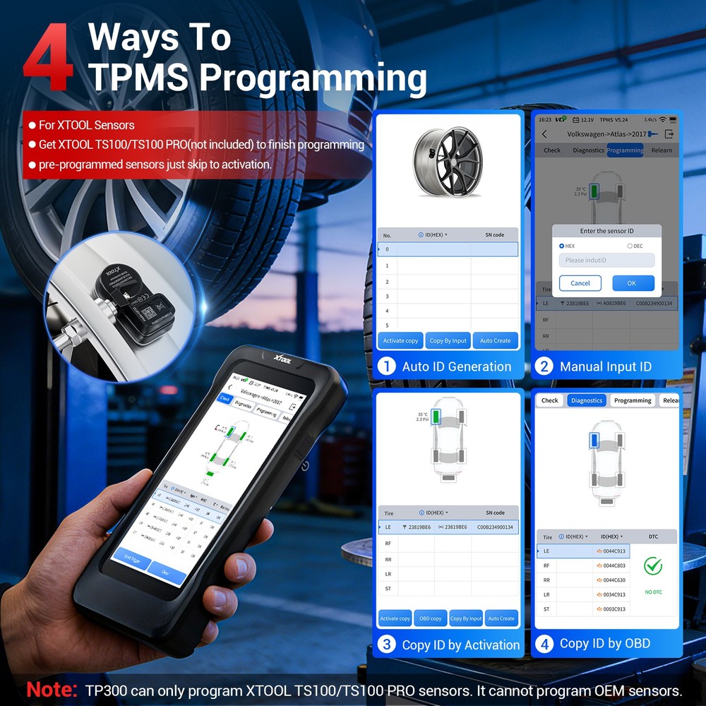 2026 XTOOL TP300 Full TPMS System Diagnostic Lifetime Free Update 8+ Services