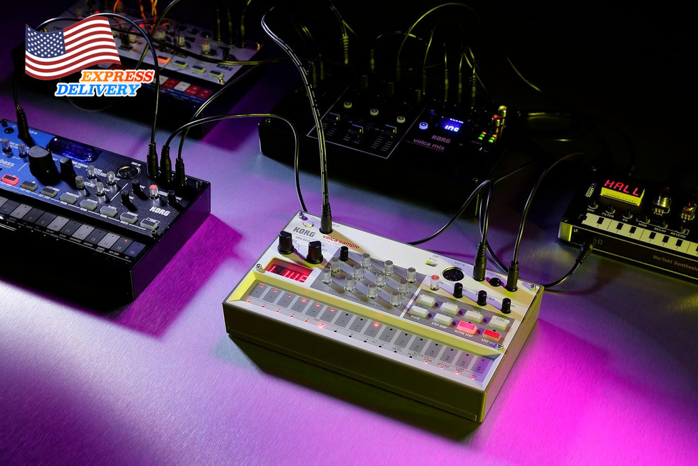 2 Digital Sample Sequencer Drum Machine W/Pattern Chain Mode & 16-Step Sequencer