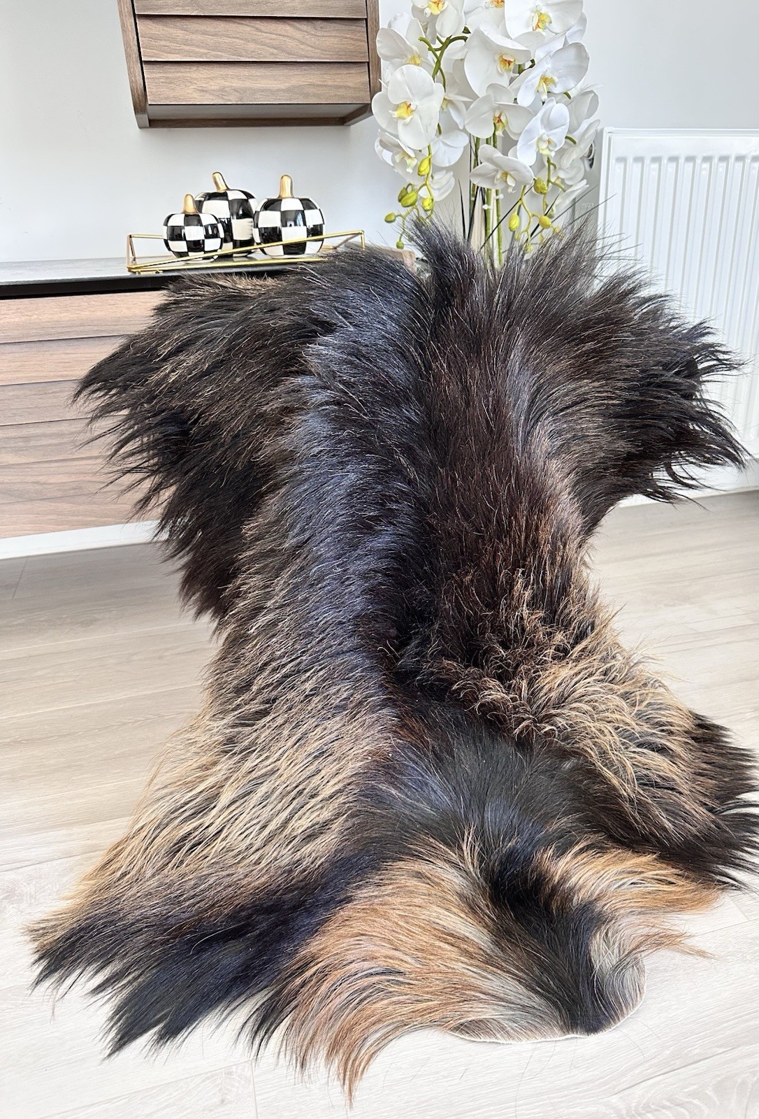 %100 Natural Goatskin Rug,goatskin Pelt,goatskin Carpet,Color,black.brown,camel