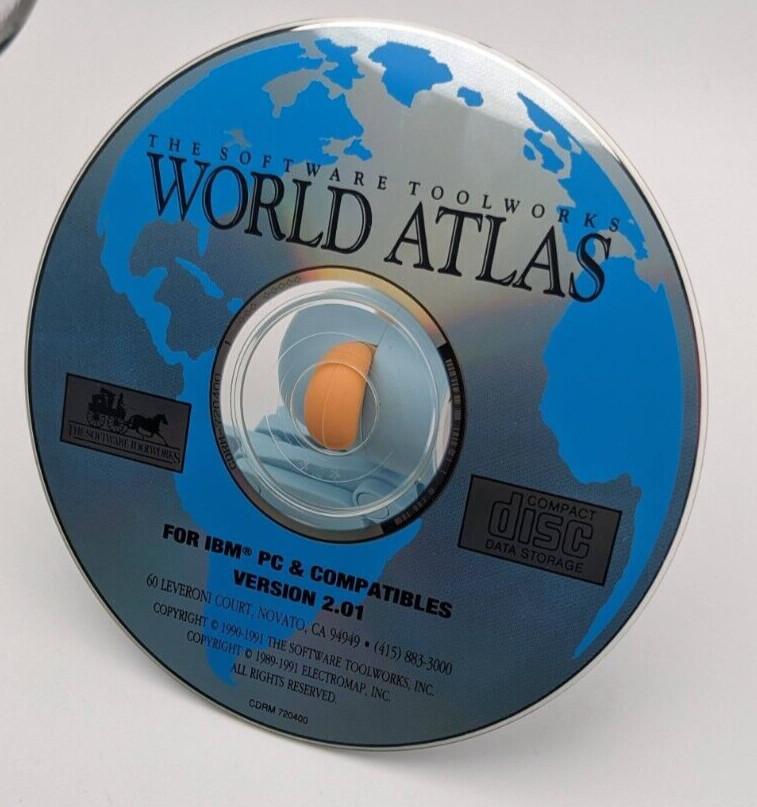 The Software Toolworks World Atlas Software CD