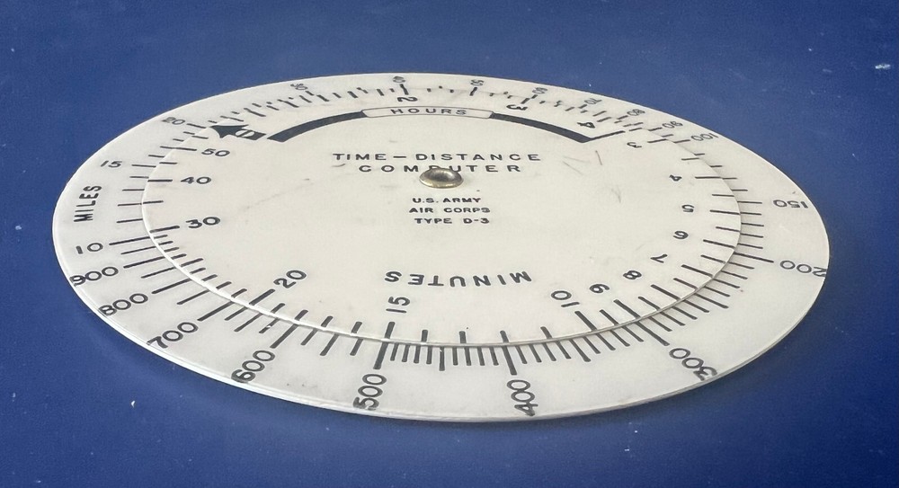ARMY AIR CORPS TYPE D-3 TIME & DISTANCE COMPUTER