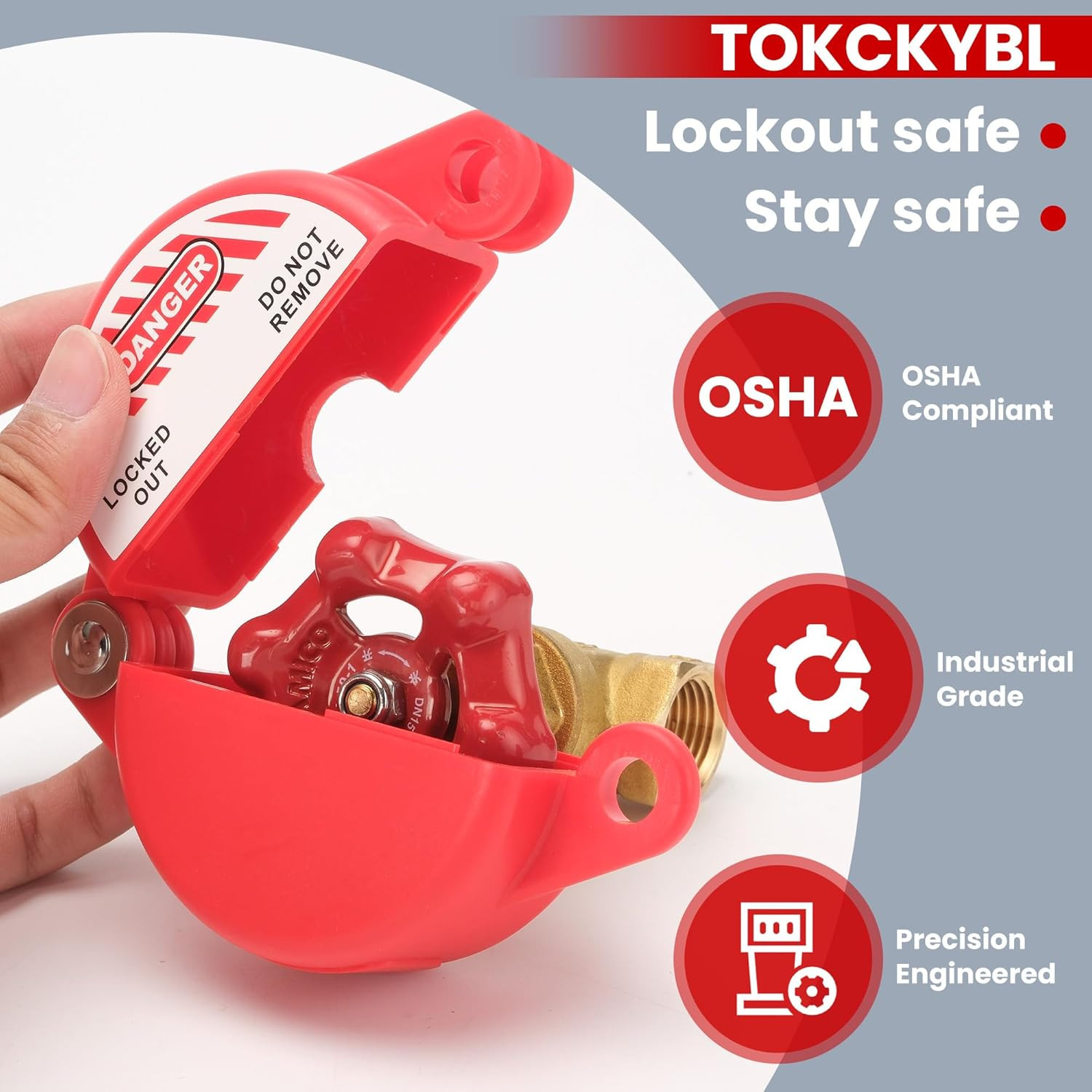 Gate Valve Lockout with Safety Padlock Hose Bib Lock for Water Spigot/Outdoor W