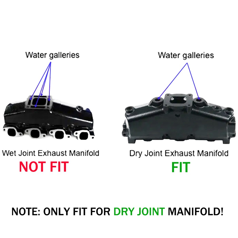 Pair For Mercruiser For GM 4.3 V6 boat marine Exhaust Manifold DRY JOINT 2002+