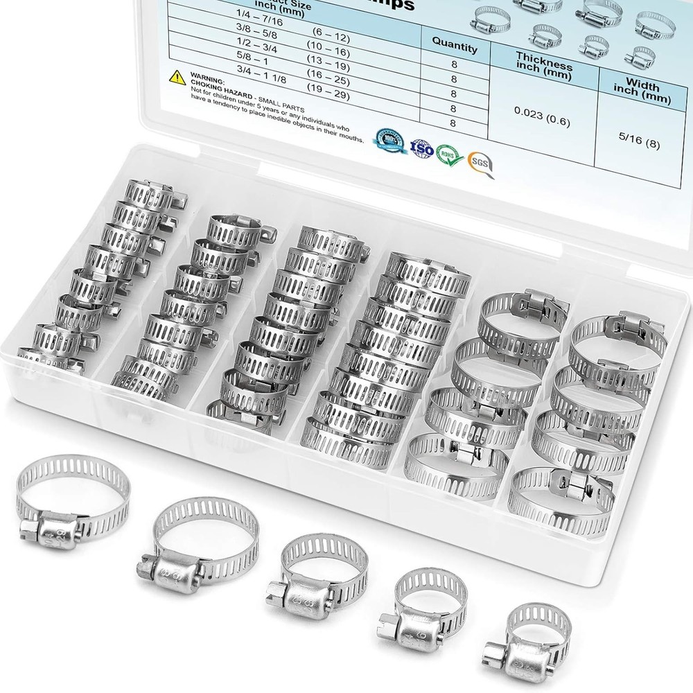STAINLESS Steel Hose Clamp Kit 40PCS